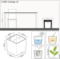 Donica Cube Cottage 40 grafitowy czarny Lechuza NOWA