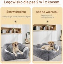 Duże legowisko dla psa 89x64x23 cm – szare, ze zdejmowanym pokrowcem