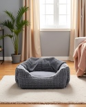 Duże legowisko dla psa 89x64x23 cm – szare, ze zdejmowanym pokrowcem