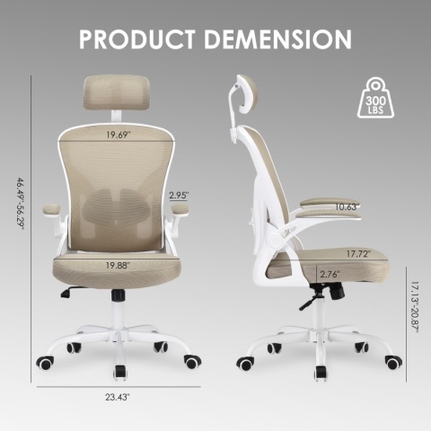 Farini Ergonomiczne krzesło z podłokietnikami do biura na kółkach