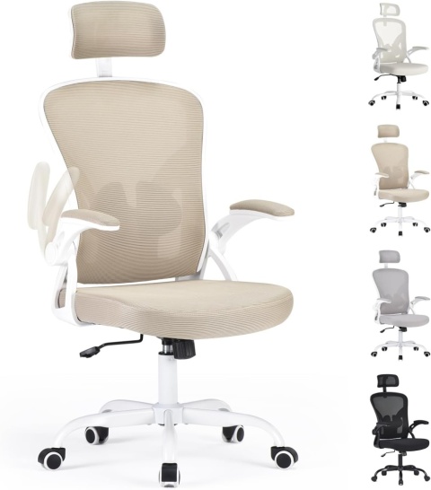 Farini Ergonomiczne krzesło z podłokietnikami do biura na kółkach