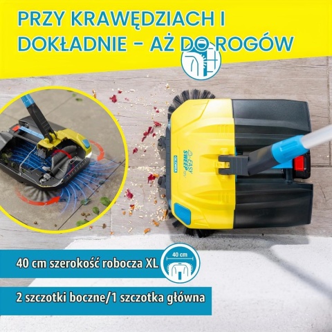 GLORIA Zamiatarka akumulatorowa EasySweep 18 V w zestawie akumulator Bosch