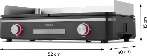 Grill stołowy MEDION z systemem dwustrefowym 2400 W