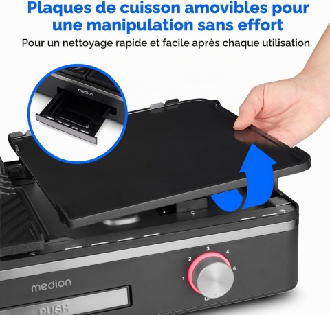 Grill stołowy MEDION z systemem dwustrefowym 2400 W