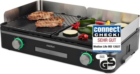 Grill stołowy MEDION z systemem dwustrefowym 2400 W