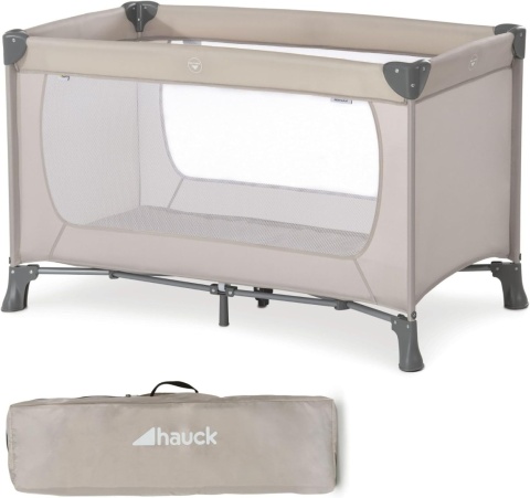 Hauck 604144 Łóżeczko Turystyczne dla Dzieci, Beżowy, 125 x 65 x 76 cm , składane