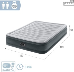 Intex 67768ND Dmuchany Materac 137x191x33cm Wbudowana Pompka
