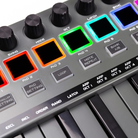 KEYBOARD ROCKJAM GO 25 KLAWISZY USB BLUETOOTH AUX MIDI 8 PERKUSJI RJMK25