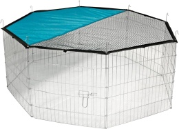 Kerbl Pet Wybieg dla Zwierząt, Srebrny/Niebieski, ⌀ 143 cm z osłoną
