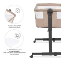 Kinderkraft Neste Up 2 - Dziecięce Niemowlęce Łóżeczko Dostawne 2w1 Beige