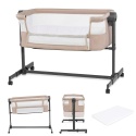 Kinderkraft Neste Up 2 - Dziecięce Niemowlęce Łóżeczko Dostawne 2w1 Beige