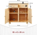 Komoda Inter Link 88 x 43 x 87cm sosna półmatowe