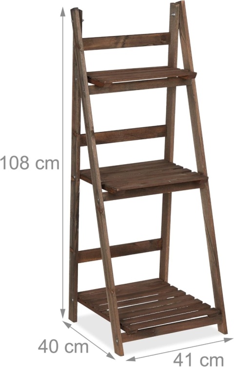 Kwietnik Relaxdays drewniany 108 cm stojak na kwiaty do ogrodu