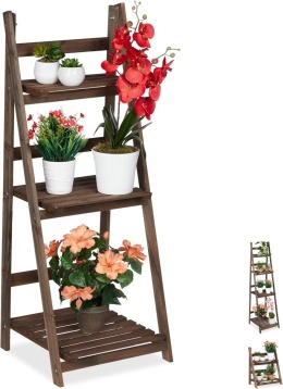 Kwietnik Relaxdays drewniany 108 cm stojak na kwiaty do ogrodu