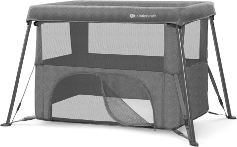 Łóżeczko turystyczne Kinderkraft CAMI 3w1 szare, lekkie, 93,5×62×55 cm
