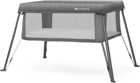 Łóżeczko turystyczne Kinderkraft CAMI 3w1 szare, lekkie, 93,5×62×55 cm
