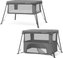 Łóżeczko turystyczne Kinderkraft CAMI 3w1 szare, lekkie, 93,5×62×55 cm