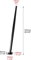 METALOWE NOGI DO STOŁU SKOŚNE NOGI MEBLOWE Z NAKŁADKAMI 72CM