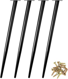 METALOWE NOGI DO STOŁU SKOŚNE NOGI MEBLOWE Z NAKŁADKAMI 72CM