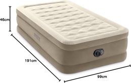 Materac Dmuchany Jednoosobowy Łóżko do Spania z Pompką 230V Intex 64426ND