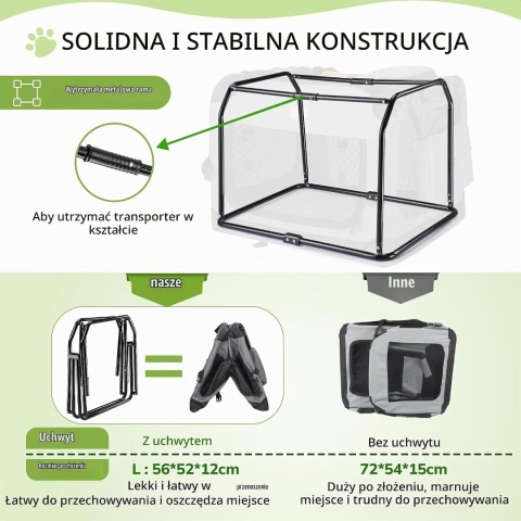Morpilot Duże nosidełko dla psa i kota 18 kg, L, miękka, składana, ze miską