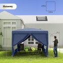 Outsunny - Pawilon ogrodowy, namiot recepcyjny, składany, 3 x 3 m, 4 ściany