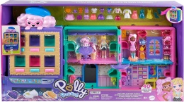 Polly Pocket Słodki salonik modowy Rozkładany zestaw z 2 lalkami i ponad 35 elementami