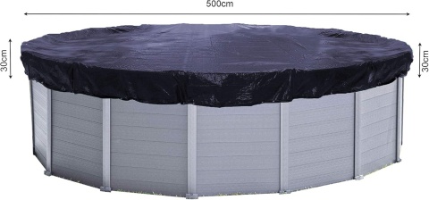 Quick Star Okrągła Plandeka Solarna Osłona Basenu 560cm Czarna