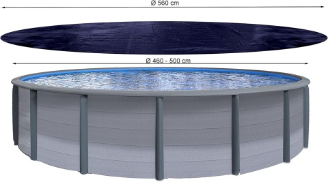 Quick Star Okrągła Plandeka Solarna Osłona Basenu 560cm Czarna