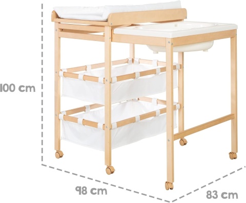 ROBA 1253 Wanienka + przewijak DREWNO 83x56x100 cm z matą