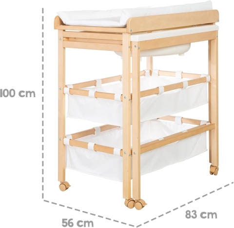 ROBA 1253 Wanienka + przewijak DREWNO 83x56x100 cm z matą