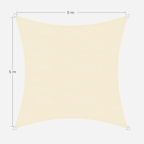 SONGMICS Markiza Przeciwsłoneczna UV z HDPE, 5 x 5 m, Oddychająca