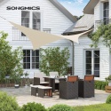 SONGMICS Markiza Przeciwsłoneczna UV z HDPE, 5 x 5 m, Oddychająca
