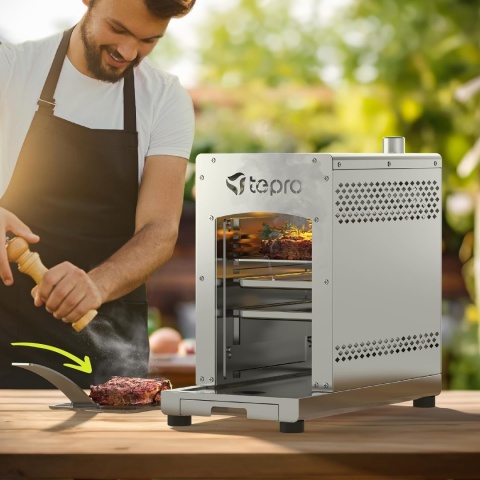 Tepro Toronto 3184 Grill do Steków do 800 °C, Srebrny, 56 x 23 x 40.5 cm