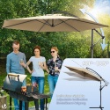 VOUNOT parasol ogrodowy 300 cm z podstawą, z korbą