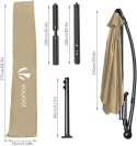 VOUNOT parasol ogrodowy 300 cm z podstawą, z korbą