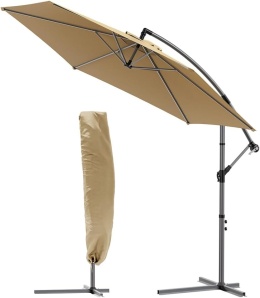 VOUNOT parasol ogrodowy 300 cm z podstawą, z korbą