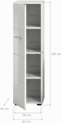 xonox.home – Szafka stojąca Ice 30 x 80 x 30 cm w białym korpusie