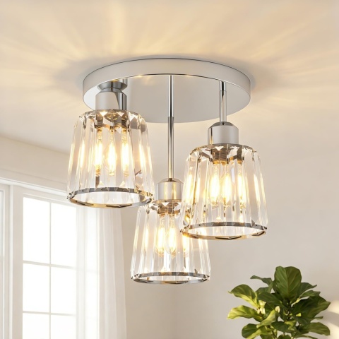 AANWIO Srebrne szklana lampa sufitowa nowoczesne lampy sufitowe
