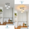 AANWIO Srebrne szklana lampa sufitowa nowoczesne lampy sufitowe