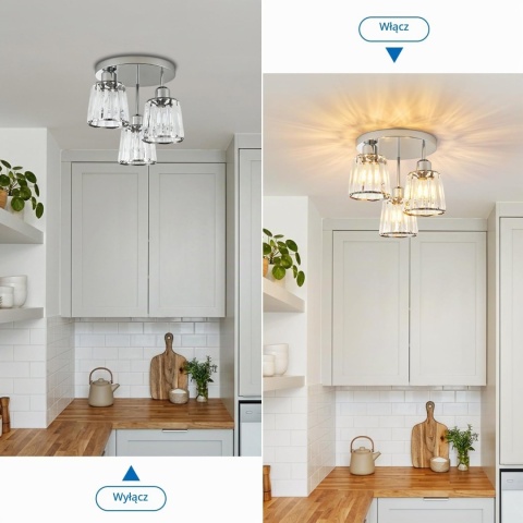 AANWIO Srebrne szklana lampa sufitowa nowoczesne lampy sufitowe