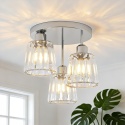 AANWIO Srebrne szklana lampa sufitowa nowoczesne lampy sufitowe