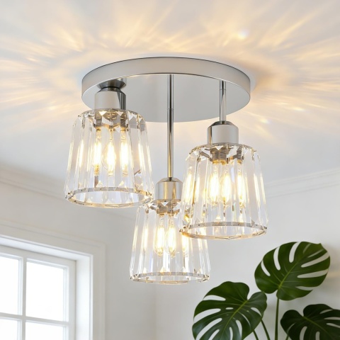 AANWIO Srebrne szklana lampa sufitowa nowoczesne lampy sufitowe