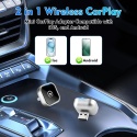 ADAPTER CARPLAY ANDROID AUTO 2w1 BEZPRZEWODOWY CAR PLAY BLUETOOTH WIFI! + ADAPTER USBC GRATIS