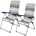 AKTIVE 62259 zestaw 2 krzesełek składanych 47 x 66 x 108 cm, 5 pozycji,