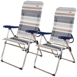 AKTIVE 62259 zestaw 2 krzesełek składanych 47 x 66 x 108 cm, 5 pozycji,