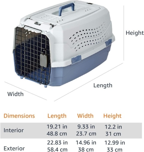 AMAZONBASICS Transporter dla Psa Kota Królika do 10kg 58x38x33 cm