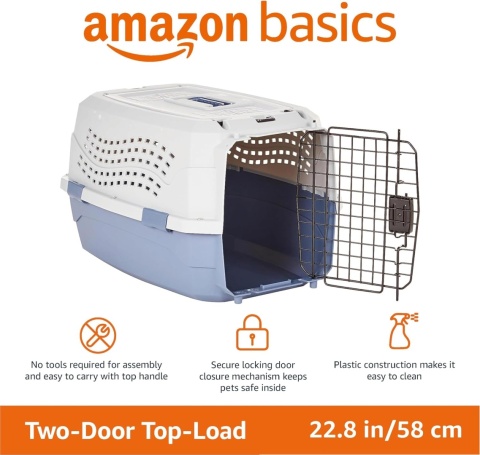 AMAZONBASICS Transporter dla Psa Kota Królika do 10kg 58x38x33 cm