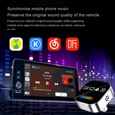 Adapter Bezprzewodowy CarPlay 4w1 - AirPlay Android Auto Mirror Link z LED