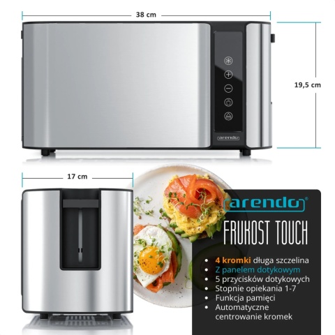 Arendo, toster do pieczywa z 4 przegodniami, 1500 W, z panelem dotykowym,